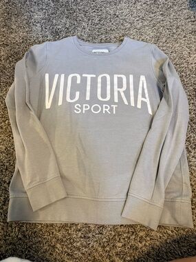 Victoria's Secret Sport Light Gray Logo Crewneck